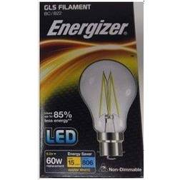 Energizer 6.2w BC LED Clear Filament GLS 2700k S12864