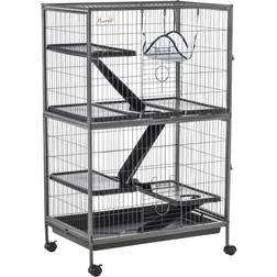 Pawhut Small Animal Cages for Chinchilla Ferret Kitten on Wheels