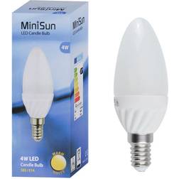 MiniSun 4W SES/E14 Frosted Candle Bulb In Warm White