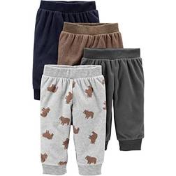 Carter's Baby Boy's Fleece Pants 4-pack - Grey/Navy/Brown/Bear Print
