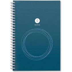 Rocketbook WAV-E-K-A 8.9 x 6 in. Dotted Rule Wave Smart Reusable Notebook, Blue