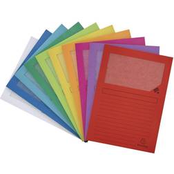 Exacompta Forever A4 Window Folder, 120 gsm, Assorted Colours, Pack of 50