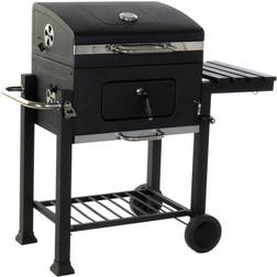 Dkd Home Decor Coal Barbecue with Cover and Wheels Steel 140