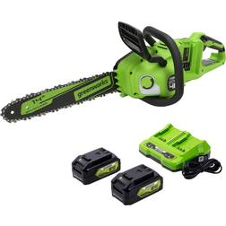 Greenworks 2 x 24V (48V) 4.0Ah 14 in. Chainsaw, Includes (2) USB Batteries and Charger, 2017902