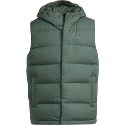adidas Helionic Hooded Down Vest - Green Oxide