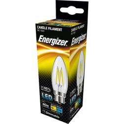 Energizer 5w BC LED Clear Filament Dimmable Candle 2700k S12855