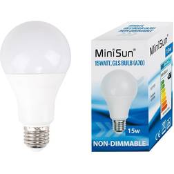 MiniSun 2 x 15W ES E27 Cool White LED GLS Bulbs