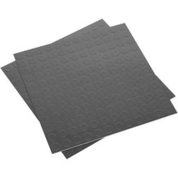 Sealey Vinyl Floor Tile with Peel & Stick Backing Silver Coin, Pack of 16
