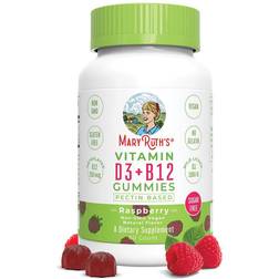 MaryRuth Organics Vitamin D3 B12 Pectin Based Gummies Raspberry 60 Gummies