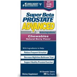 New Vitality Super Beta Prostate Advanced Chewables Natural Berry 60 Chewable Tablets 60 pcs
