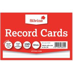 Q-CONNECT Silvine Record Cards 152x101mm Ruled Pack