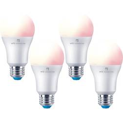 4lite WiZ Smart Bulbs E27, Wifi, 860lm, 8W, Dimmable, RGB, 4 Pack