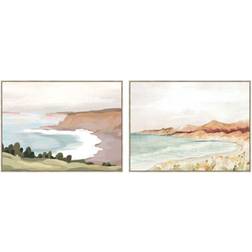 Dkd Home Decor Painting Beach (120 x 4 x 90 cm) (2 Units) Framed Art