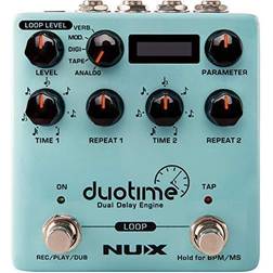 Nux Duotime Dual Delay Engine Effects Pedal Blue
