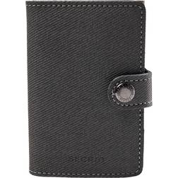 Secrid leather card holder with fabric appearance and RFID protection, Grey.
