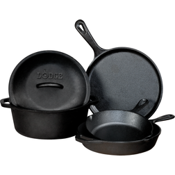 Lodge Cast Iron Cookware Set with lid 5 Parts