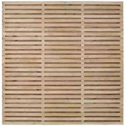 Forest Garden Contemporary Double Slatted Fence Panel 180x180cm