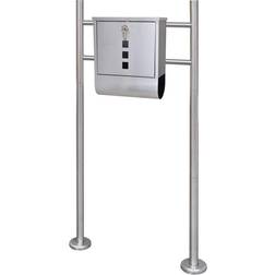 vidaXL Mailbox on Stand Stainless Steel Silver