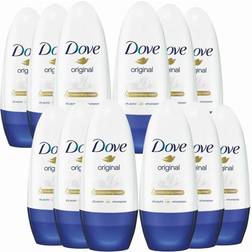 Dove Women Original Moisturising Cream Anti-Perspirant Deodorant Roll-On X12 50ml