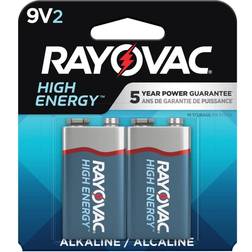 Rayovac High Energy Alkaline Batteries 2/Pkg-9V