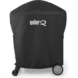 Weber Premium Grill Cover For Q 100/1000 Or 200/2000 Series Gas Grills On Rolling Cart 7113 - Black