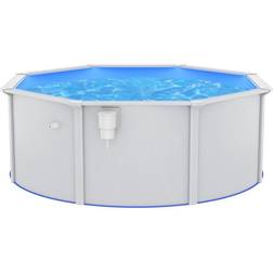 vidaXL Swimming Pool with Steel Wall 360x120 cm White