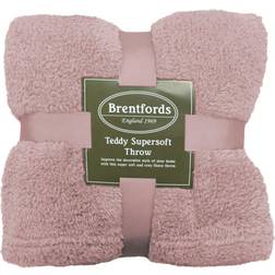 Brentfords Teddy Fleece Blankets Pink, Silver, Yellow, Black, White, Brown, Beige, Grey, Blue (200x150cm)