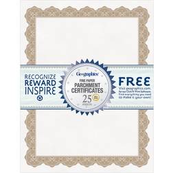 Geographics Parchment Paper Certificates, 8-1/2 in. in., Optima