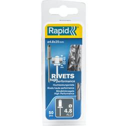 Rapid High Performance Rivets 4.8 25mm Blister of 50