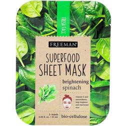 Freeman Beauty, Superfood Sheet Mask, Brightening Spinach, 1 Mask