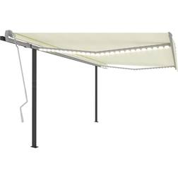 vidaXL Manual Retractable Awning with Cream