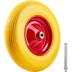 tectake Solid rubber trolley wheel yellow