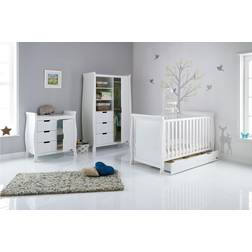 OBaby Stamford Classic Sleigh Cot Bed 3 Nursery Set