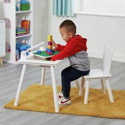 Liberty House Toys Kids White Play Table with Paper Roll and Chair Set