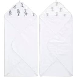 Aden + Anais Essentials Cotton Muslin Hooded Towels 2-pack Safari Babes