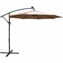 Beige Airwave Banana Cantilever Parasol with Lights