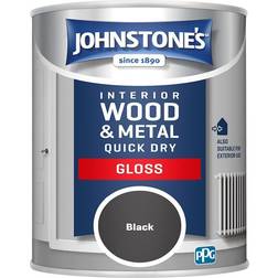 Johnstones Interior Wood & Metal Quick Dry Gloss Paint Metal Paint Black 0.75L