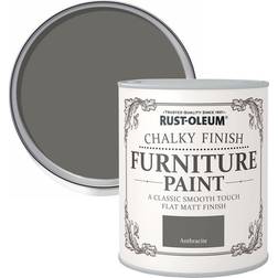 Rust-Oleum Anthracite Chalky Finish Matt Paint 750ml Wood Paint Grey 0.75L