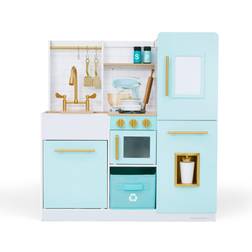 Teamson Kids Biscay Delight Classic Play Kitchen with Magnetic Refrigerator, Mint