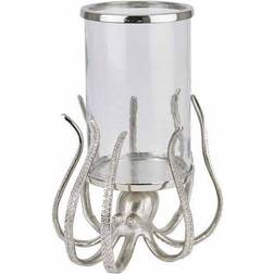 Hill Interiors Large Silver Octopus Hurricane Lantern Lantern