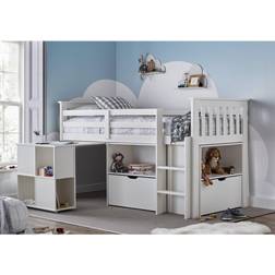 Bedmaster Milo Sleep Station 3ft Single White Mid Sleeper Bed Frame
