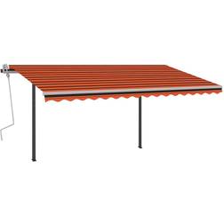 vidaXL Manual Retractable Awning with Posts 4,5x3