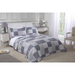 Single Chiltern Bedspread Plus Pillow Bedspread Grey, Blue