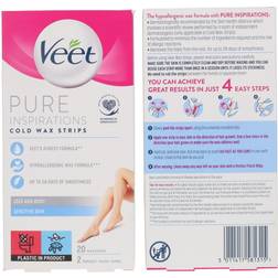 Veet Pure Inspiration Wax Strips Legs & Body Sensitive 20-pack