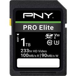 PNY 1TB PRO Elite Class 10 U3 V30 SDXC Flash Memory Card