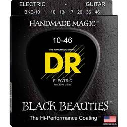 DR Strings BLACK BEAUTIES BLACK Coloured Electric Guitar Strings: Medium 10-46