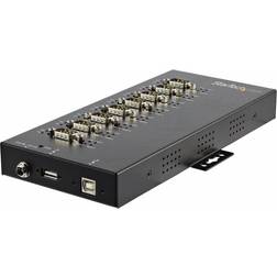 StarTech 8 Port Serial Hub USB to RS232/RS485/RS422 Adapter - Industrial USB 2.0 DB9 Serial Converter Hub - IP30