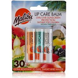 Malibu Lip Care Balm Spf 30 Three Pack