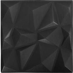 vidaXL 3D Wall Panels 12 pcs 50x50 cm Diamond Black 3 mÂ²