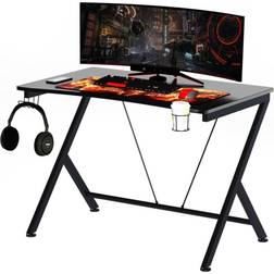 Homcom Gaming Desk with Steel Frame Black, 1080x660x770mm